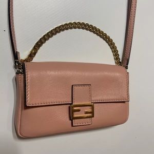 AUTHENTIC FENDI FENDISTA MICRO BAGUETTE FUCHSIA